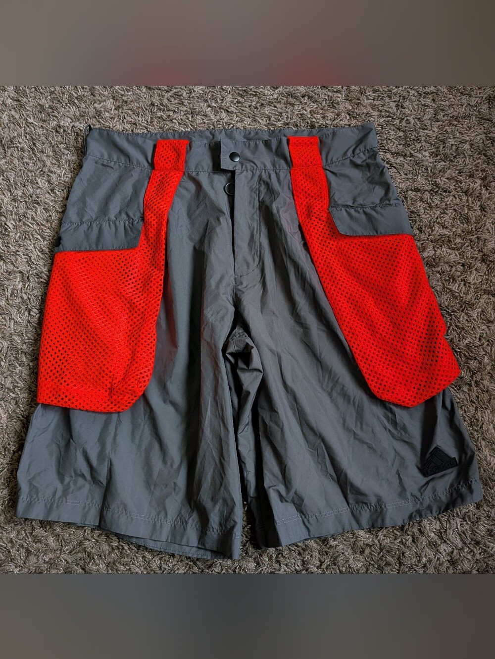 Adidas City Escape Premium Grey/Orange Lightweight 11" Athletic Shorts Men's M